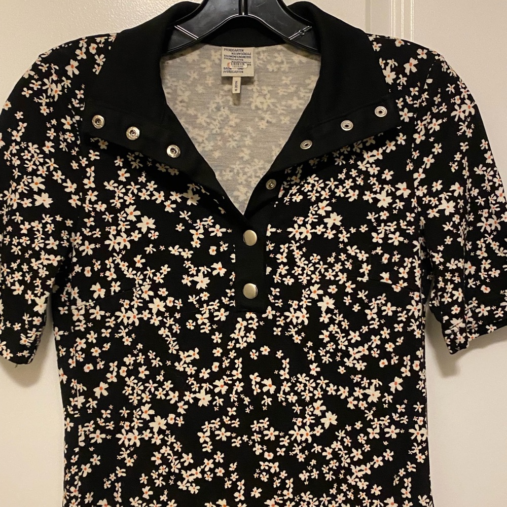 Baum Und Pferdgarten Jace Floral Collar Shirt Dress XS Black White - Picture 6 of 15